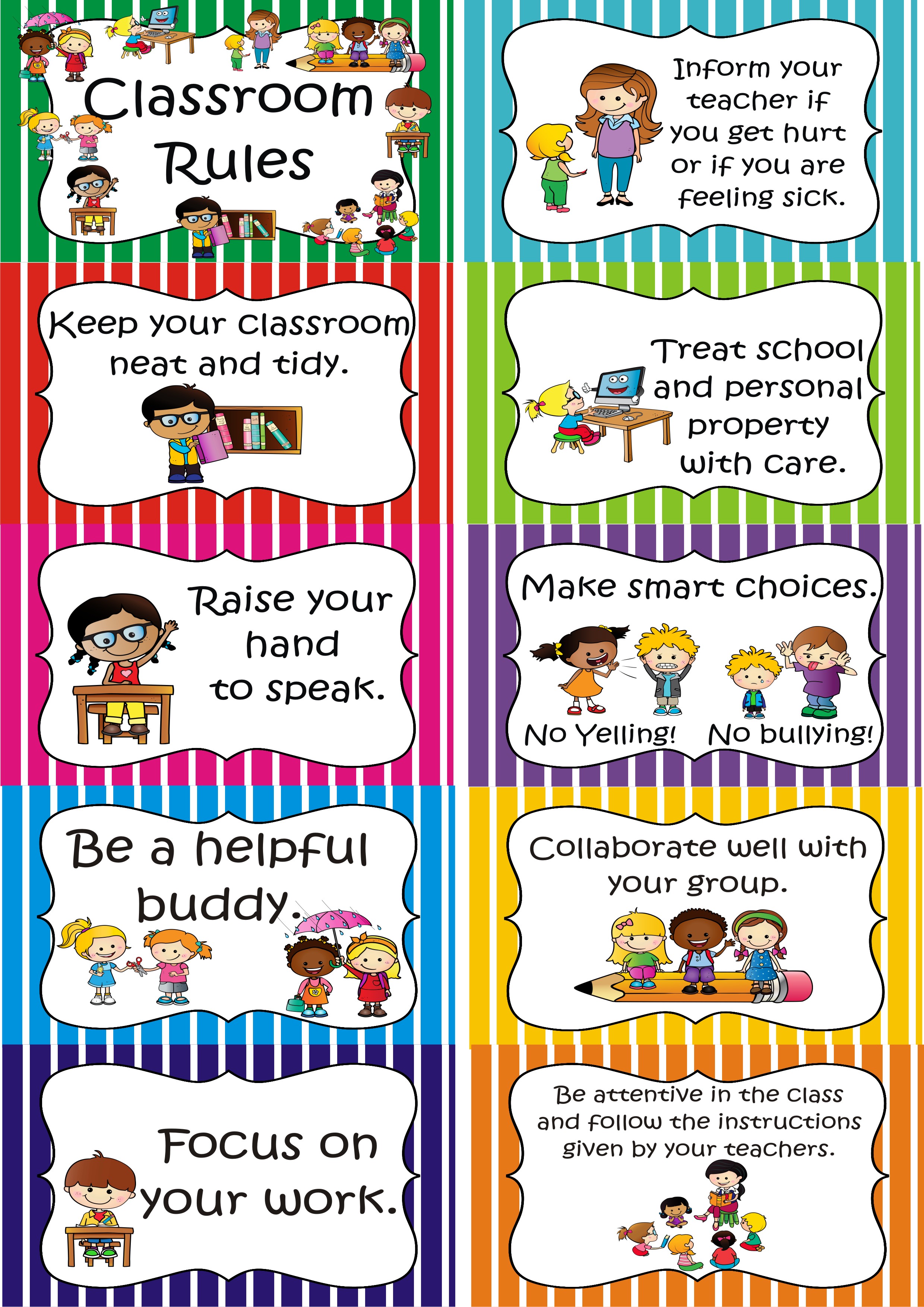 Free Printable Classroom Rules Pdf