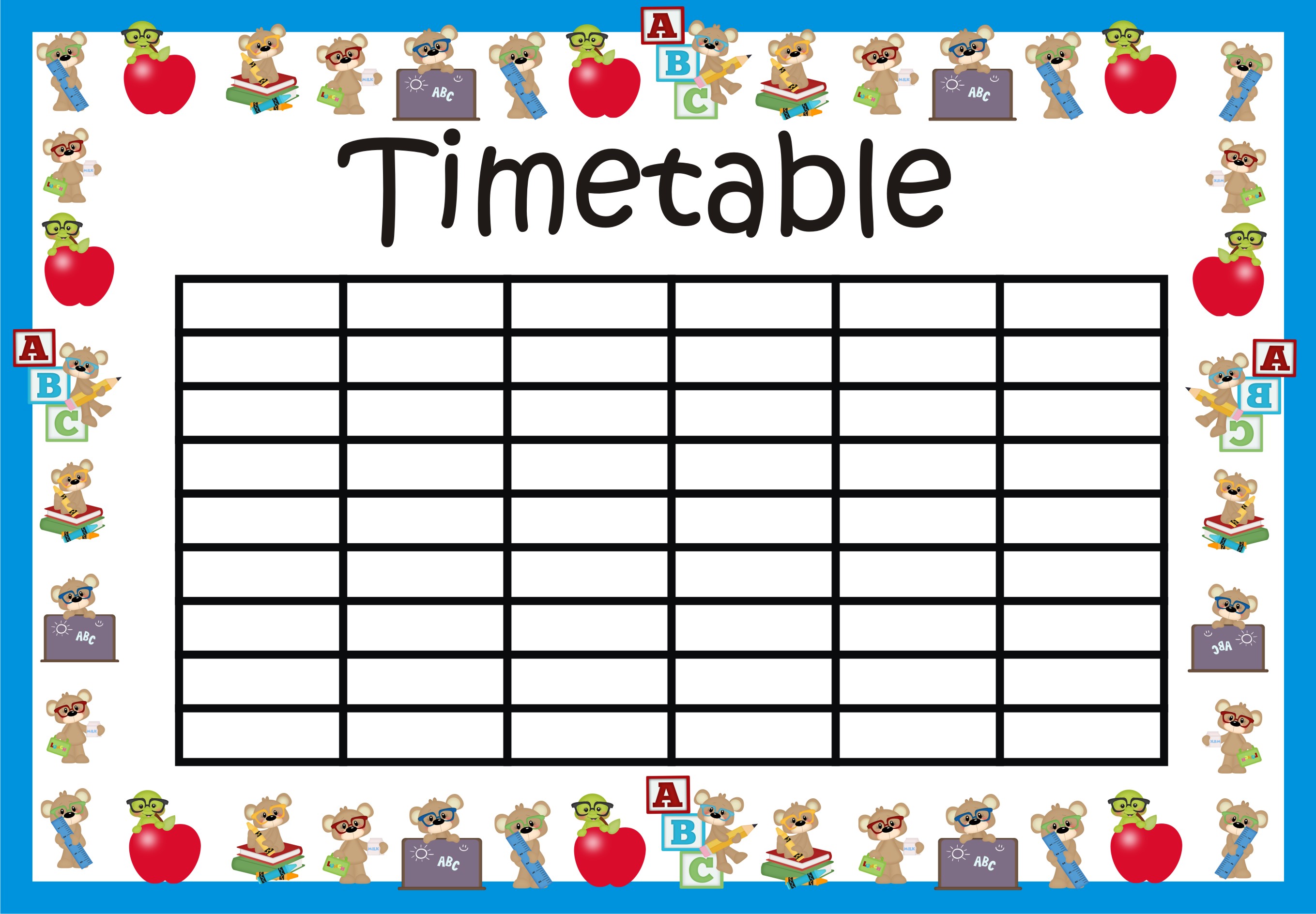School Timetable - Class Timetable - Editable - Teachers Help Teachers.